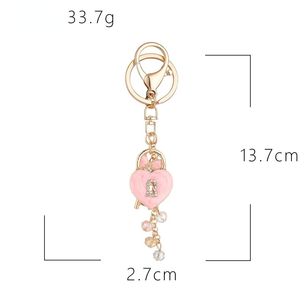 1 Piece Heart Clock Alloy Keychain h5Picture2