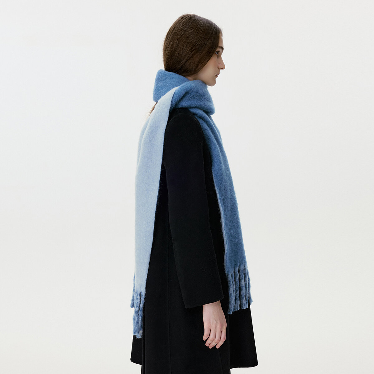1 Piece Wool & Polyester Tassel Color-blocked Winter Scarf h5 Picture4