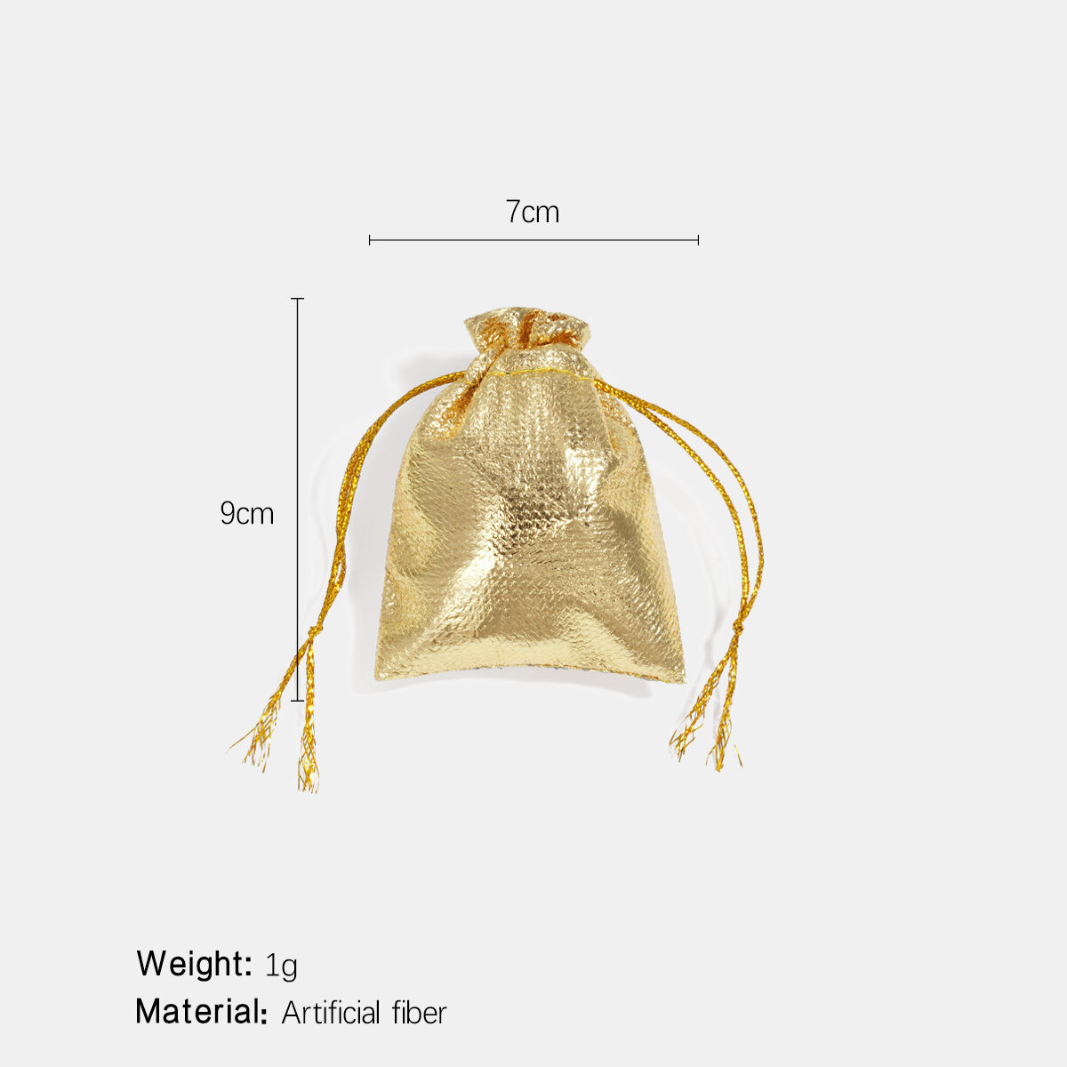 1 Piece Gold Color Drawstring Jewelry Bag h5 