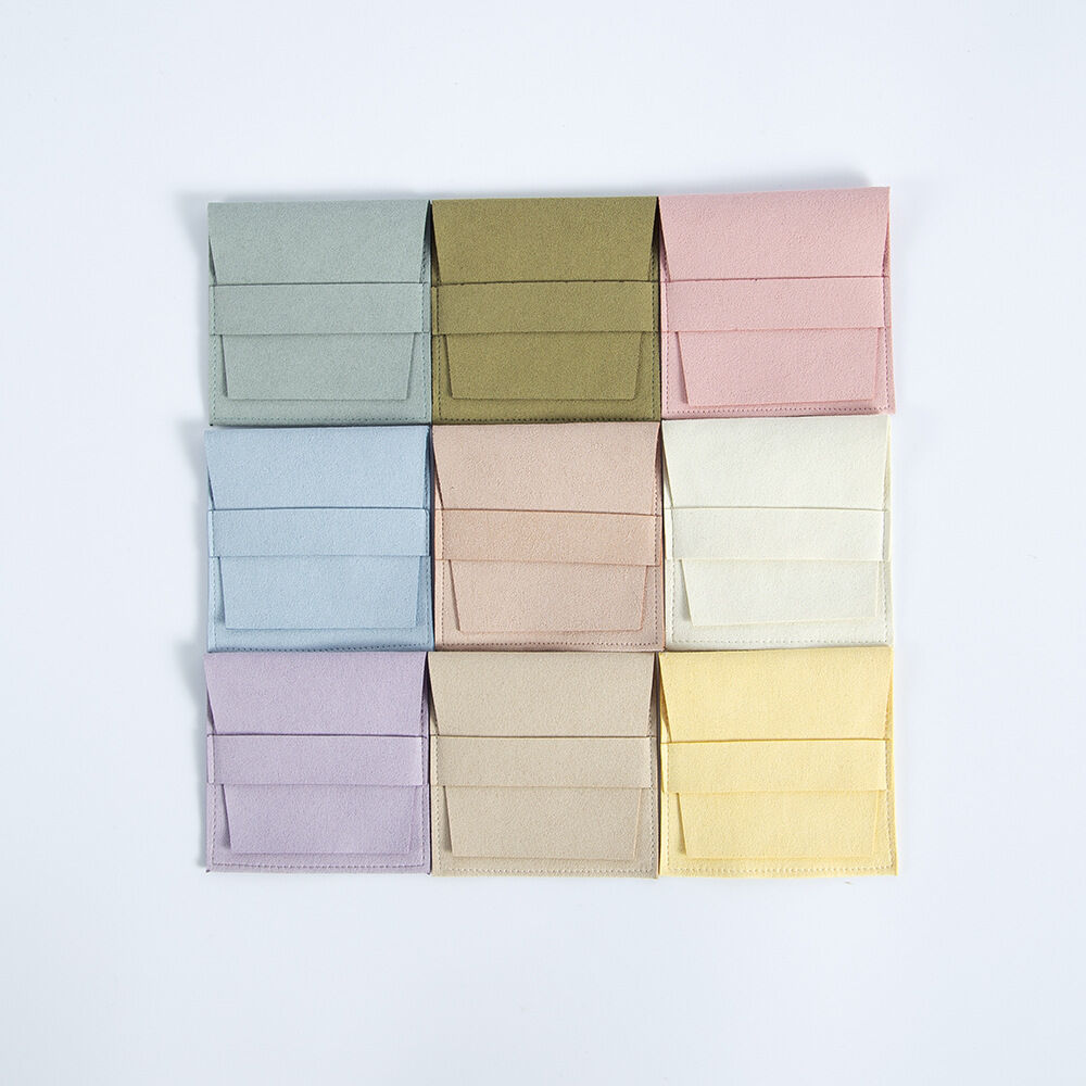 1 Piece Solid Color Suede Jewelry Bag Picture2