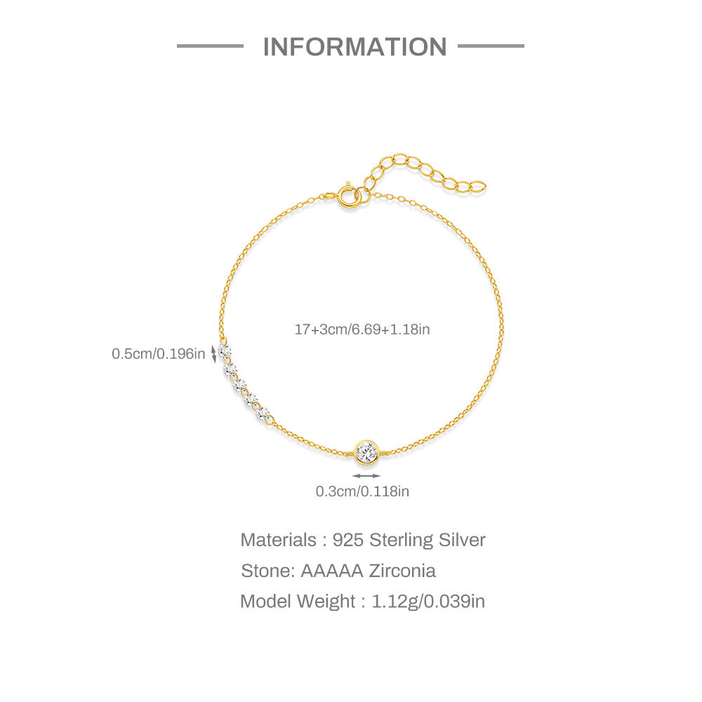 Luxuriöses Schmuckset aus der Serie „Elegante Kette mit Zirkonia“ in Goldfarbe (925) und Sterlingsilber (925) h5 Bild2
