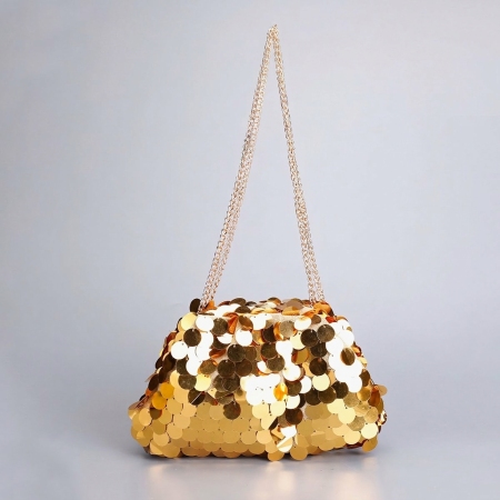 Evening Style Sequin Solid Color Pvc Women's Pillow Bag