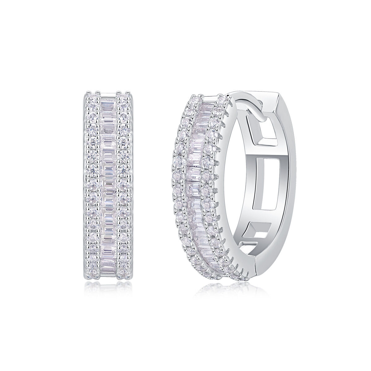 Boucles d'oreilles en moissanite S925 pour femmes, collection Classique Cercle Luxueux