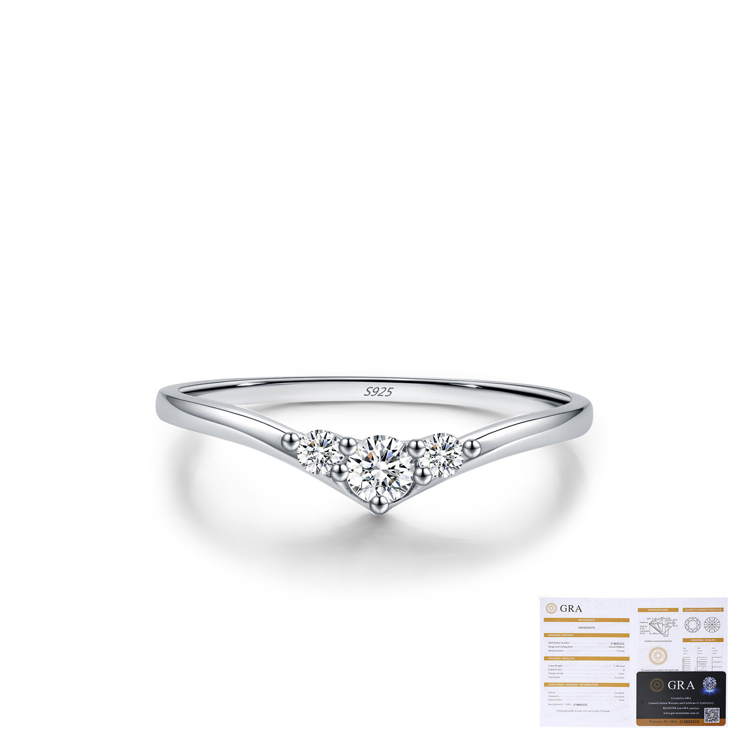 Luxurious Series Simple Crown S925 Rhodium Plating Moissanite Women's Moissanite Rings h5 