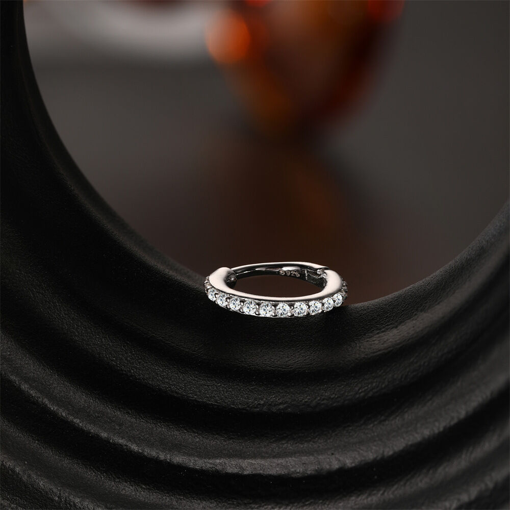 Schlichte Retro-Ohrringe mit Tropfen-, Kreis- und Rechteckform aus 925er Sterlingsilber mit Platinbeschichtung und Moissanit-Steinen für Damen h5 Bild4