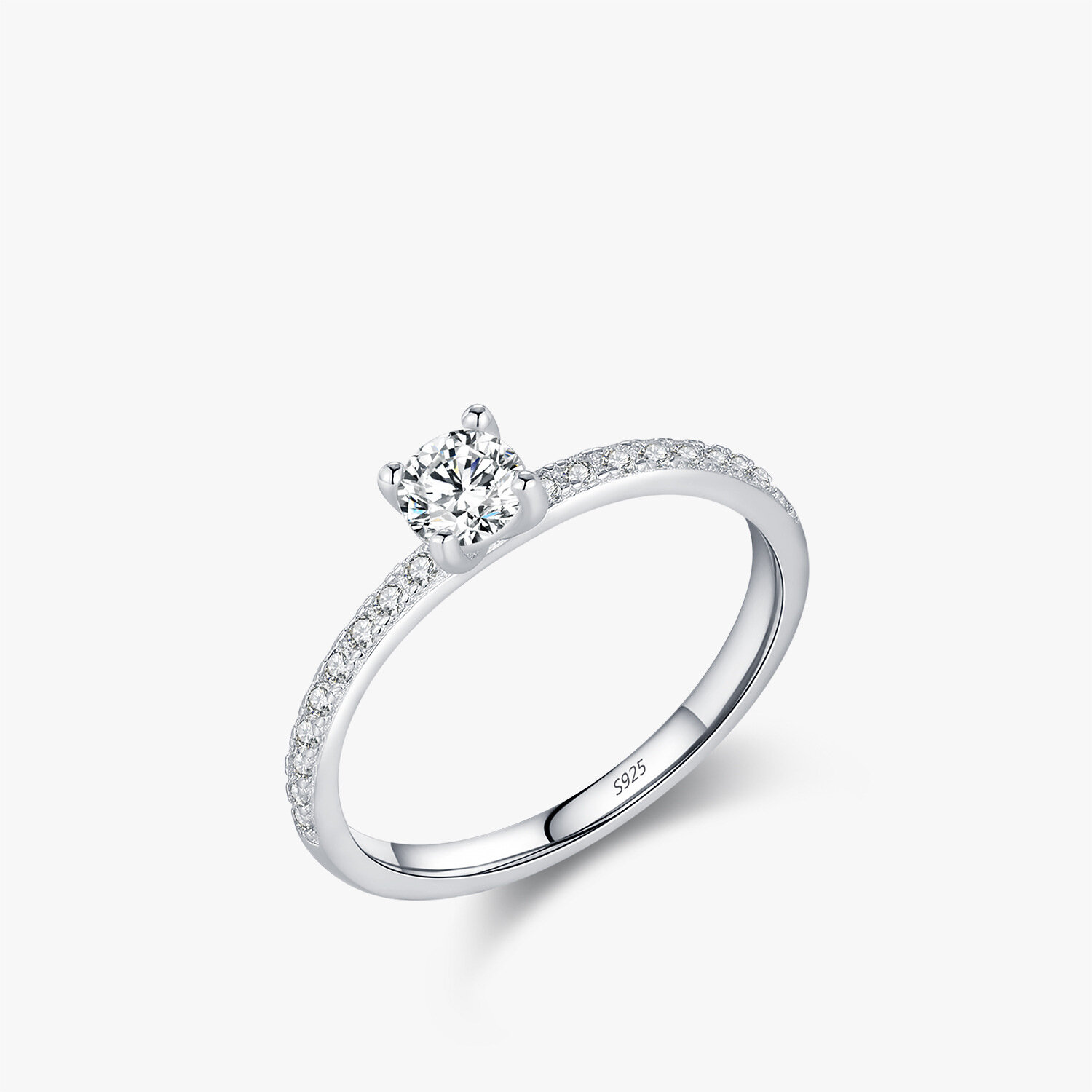 Luxurious Series Simple Geometric Shape S925 Rhodium Plating Moissanite Women's Moissanite Rings