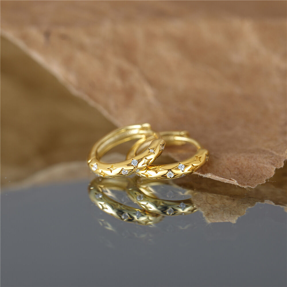 Luxuriöse Serie: Klassische Ohrringe mit Zirkonia in S925-Goldfarbe und 925er Sterlingsilber-Optik Bild4