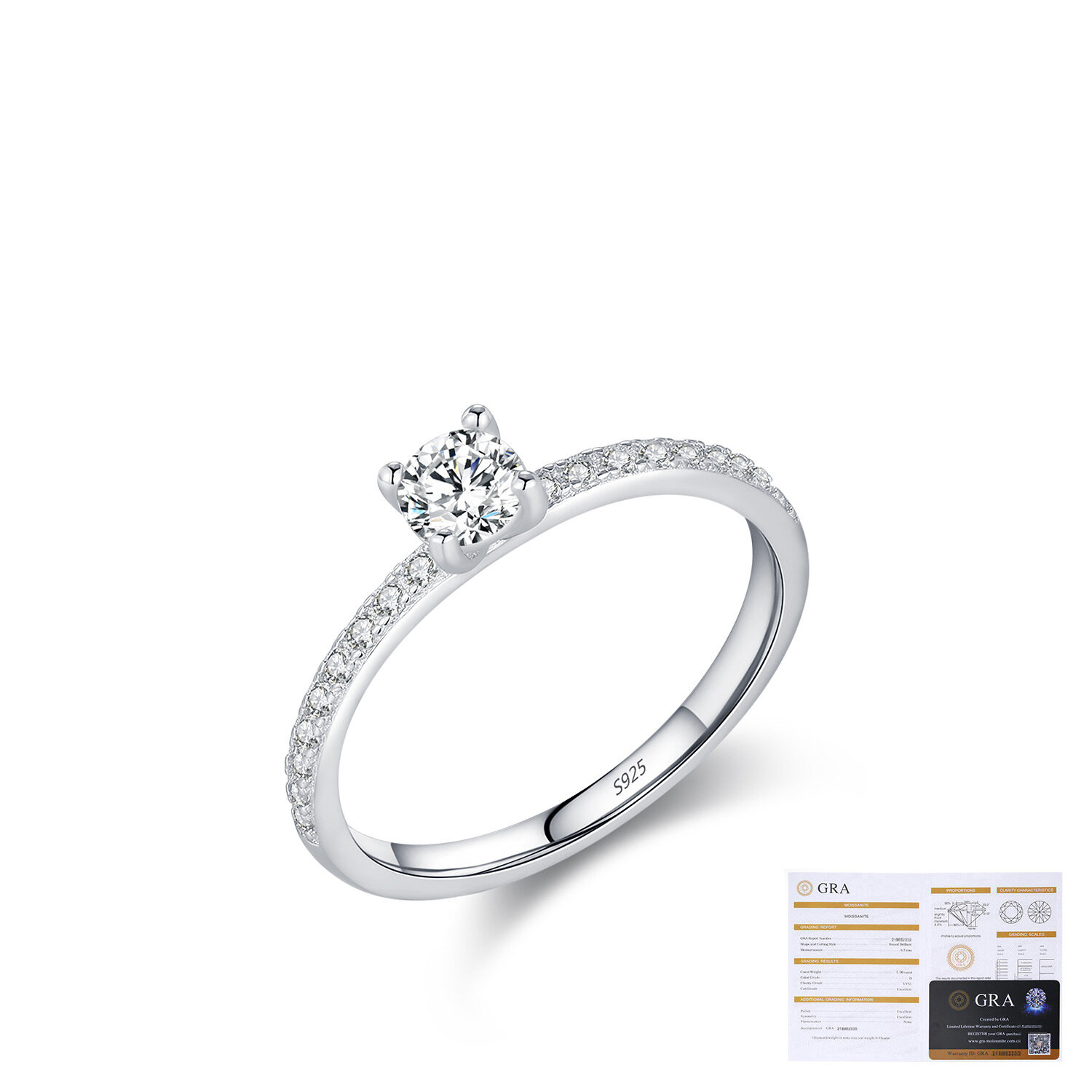Luxurious Series Simple Geometric Shape S925 Rhodium Plating Moissanite Women's Moissanite Rings 