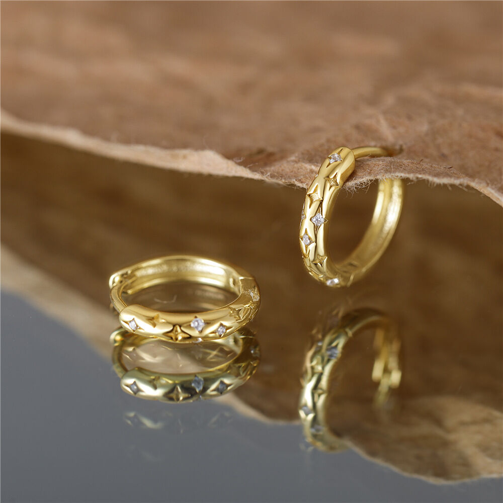 Luxuriöse Serie: Klassische Ohrringe mit Zirkonia in S925-Goldfarbe und 925er Sterlingsilber-Optik h5 Bild2