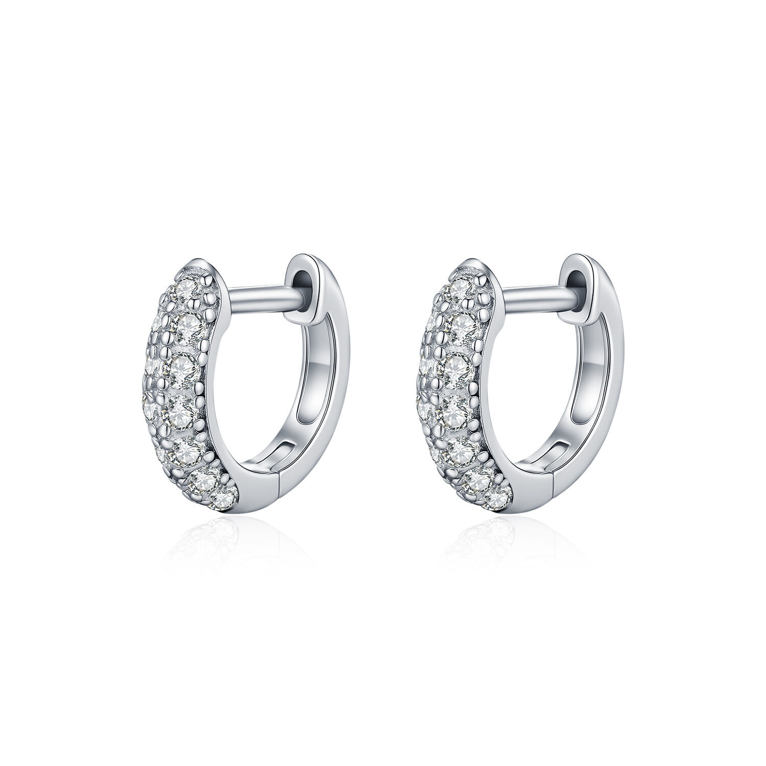 Simple Series Elegant Circle S925 Rhodium Plating Women's Moissanite Earrings