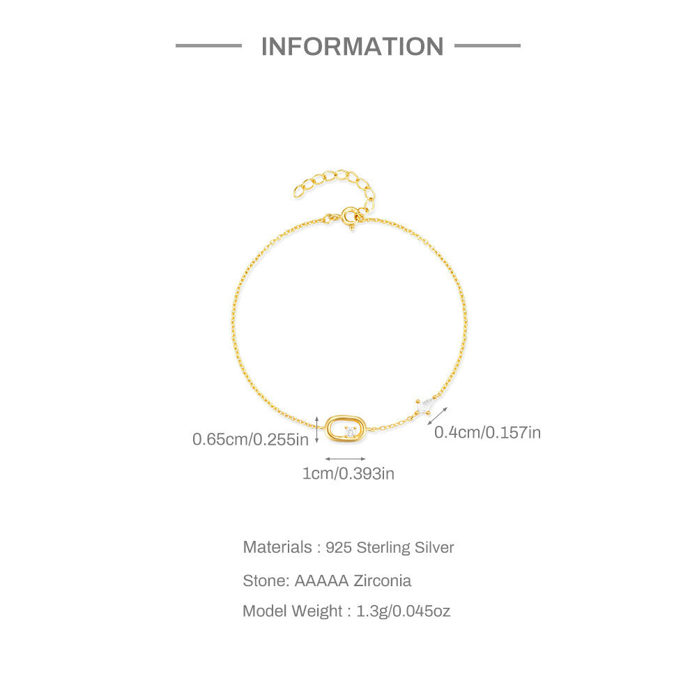 Luxuriöse Serie Elegante Kette Rechteck S925 Goldfarbe Zirkon Damen Armbänder 925 Sterlingsilberfarbe h5 Bild2