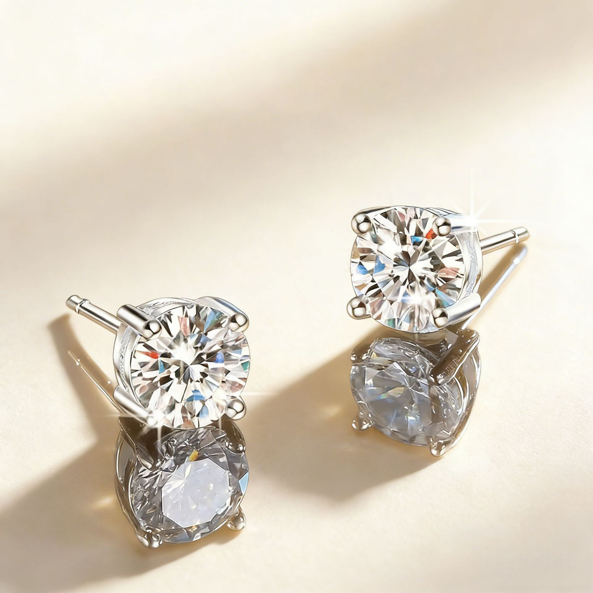 Luxurious Series Classic Geometric Shape S925 Silver Color Moissanite Women's Moissanite Earrings