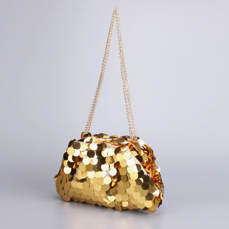 Evening Style Sequin Solid Color Pvc Women's Pillow Bag 2