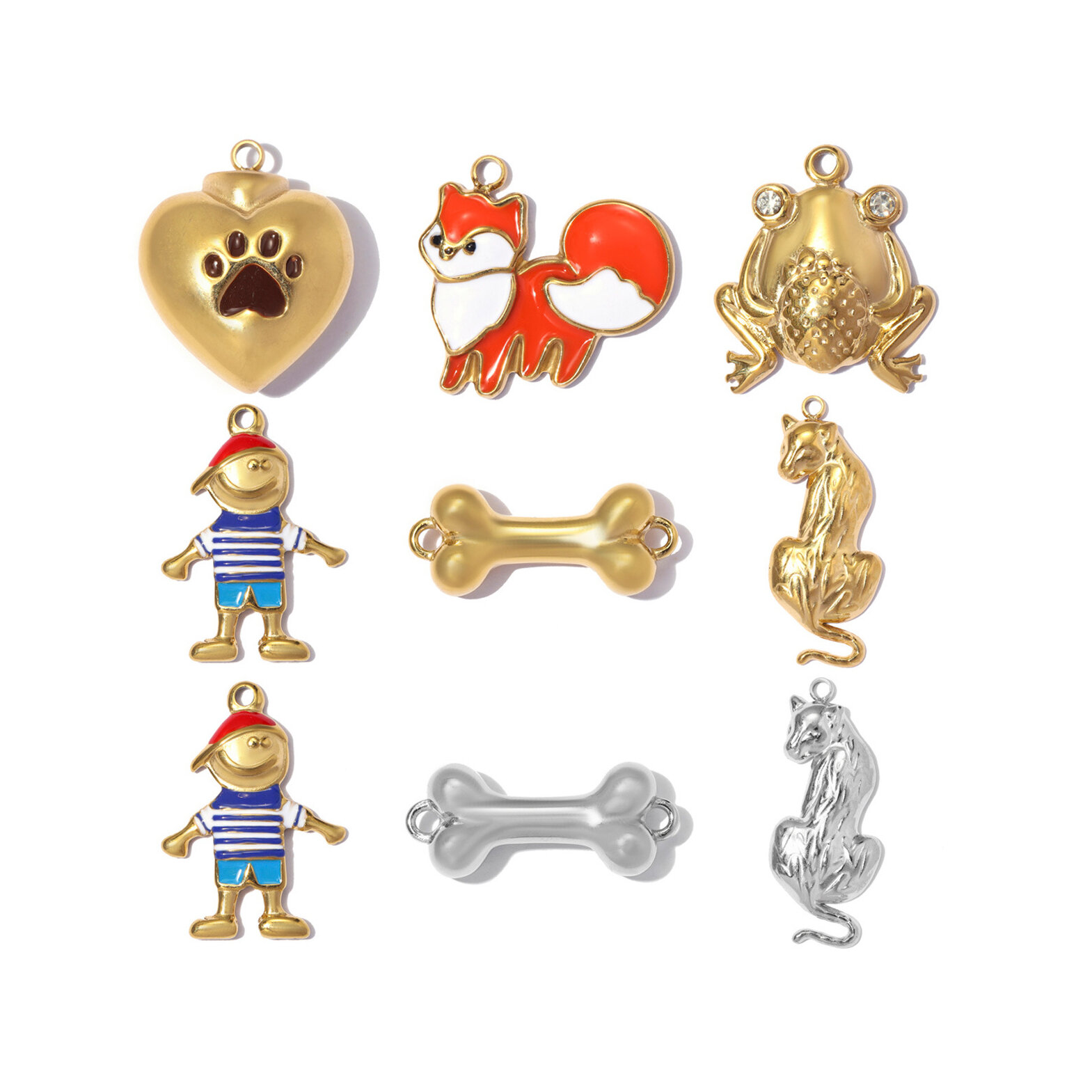 Classic Cute Diy Animal Stainless Steel Waterproof Gold Color Women's Pendants