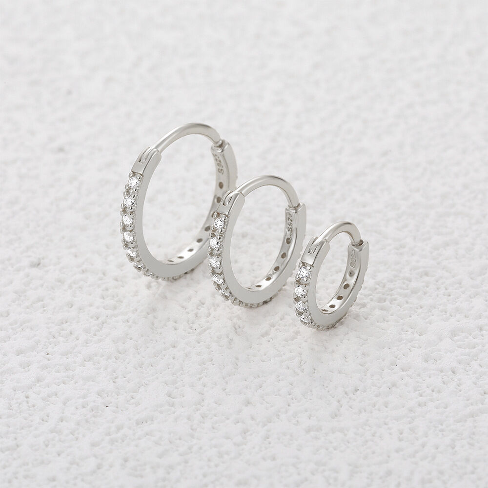 Simple Series Classic Circle S925 Gold Color Moissanite Women's Moissanite Earrings h5 Picture7