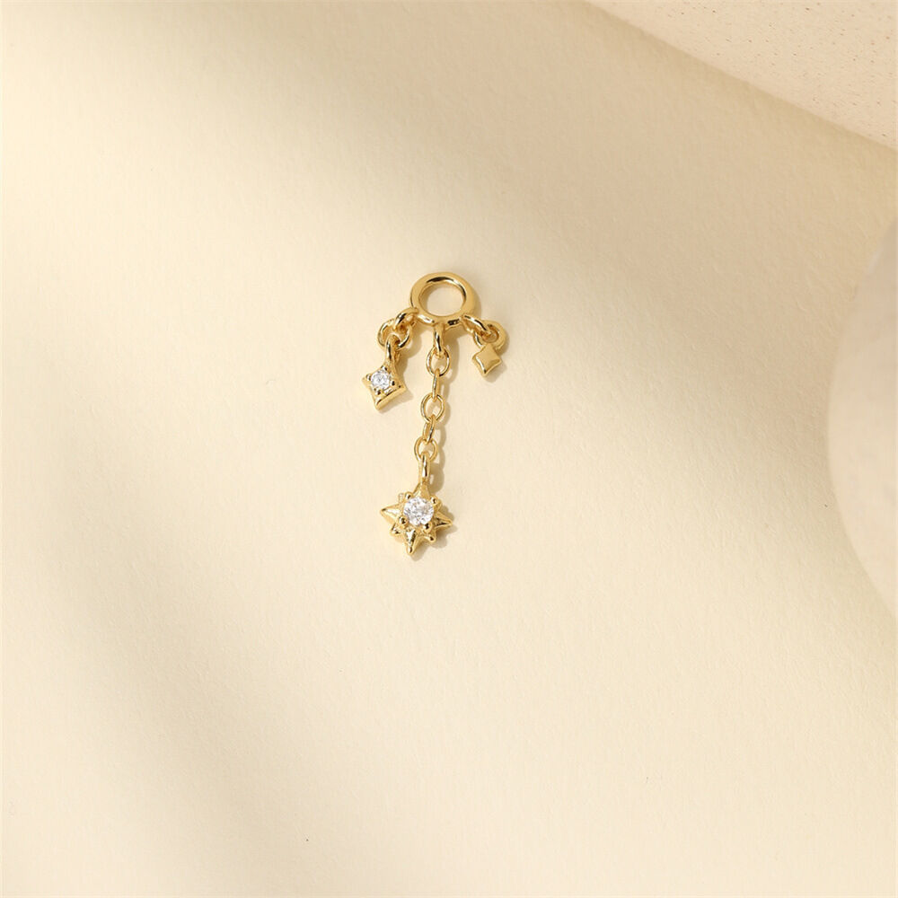 Luxurious Series Casual Tassel Chain Gold Color Zircon Women's 925 Sterling Silver Pendant h5Picture4
