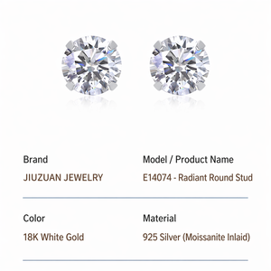 Refined Minimalist Circle S925 Moissanite Women's Moissanite Earrings h5 Picture4