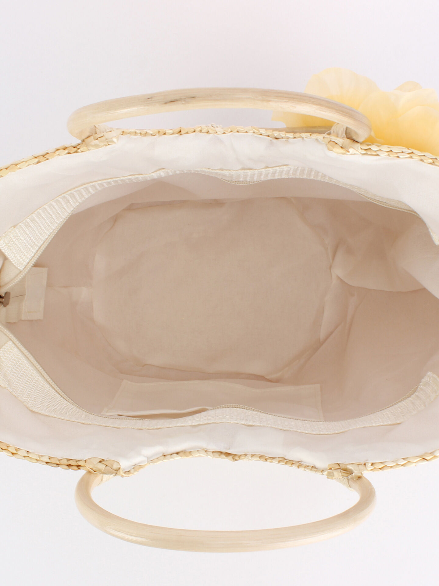 Sac cabas femme en paille tressée à fleurs style vacances h5 Image4