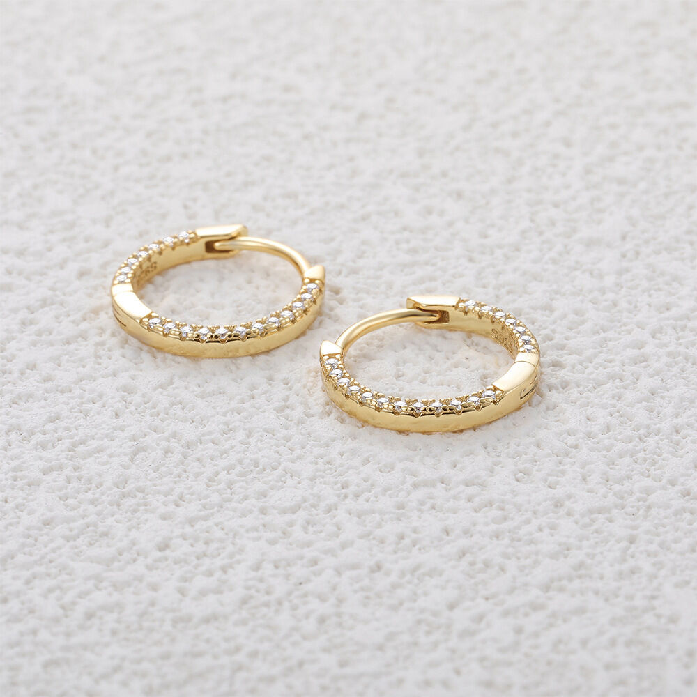 Klassische runde Moissanit-Ohrringe aus 925er Gold in der Serie Simple Series h5 Bild6