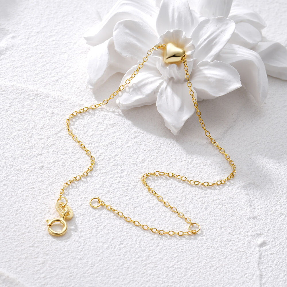 Simple Series Elegant Heart S925 Gold Color Women's Moissanite Bracelets h5Picture3