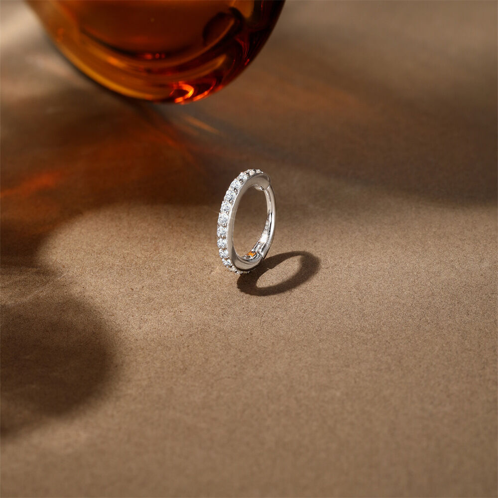 Schlichte Retro-Ohrringe mit Tropfen-, Kreis- und Rechteckform aus 925er Sterlingsilber mit Platinbeschichtung und Moissanit-Steinen für Damen Bild5