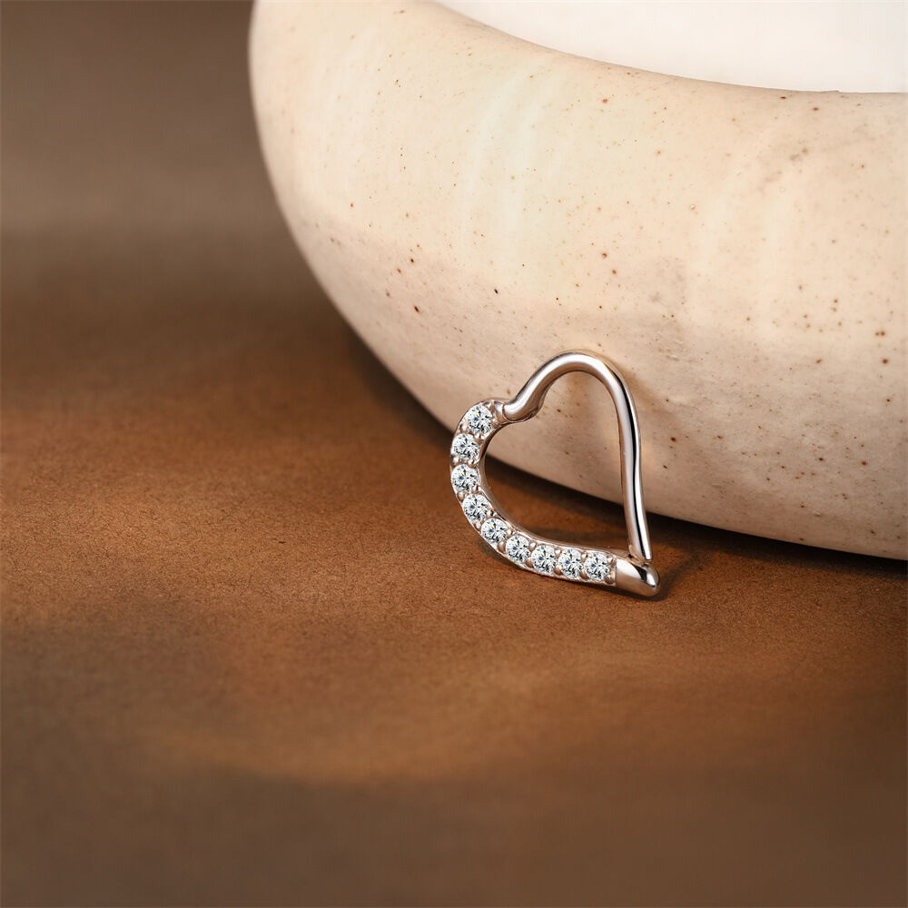 Simple Series Sweet Heart S925 Platinum Plating Moissanite Women's Moissanite Earrings Picture5