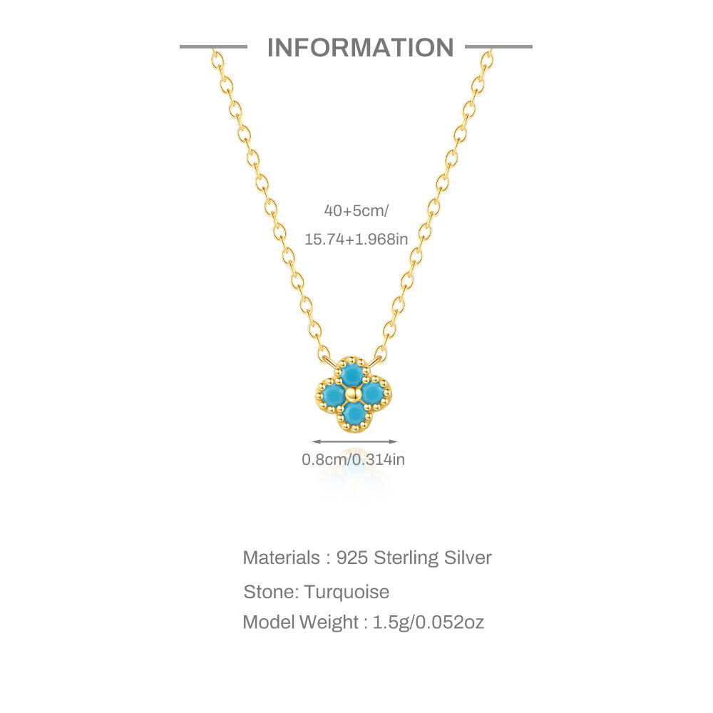 Luxurious  Simple Clover S925   Gold Color  Natural Stone Women's 925 Sterling Silver Color  Jewelry Set Picture2