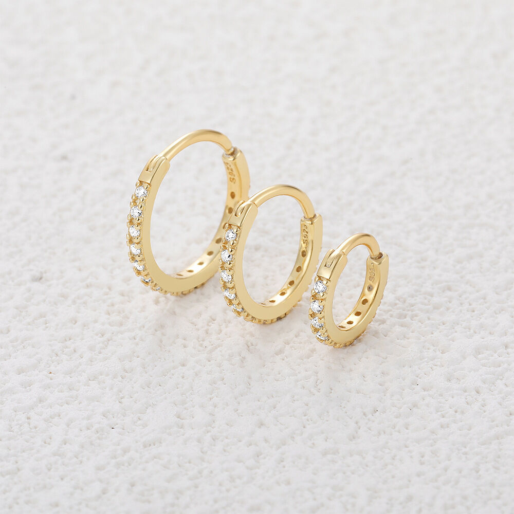 Simple Series Classic Circle S925 Gold Color Moissanite Women's Moissanite Earrings h5Picture3