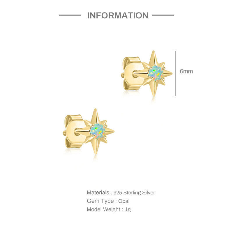 Simple Series Cute Irregular Shape Star S925 Gold Color Women's 925 Sterling Silver Color Earrings h5 Picture2