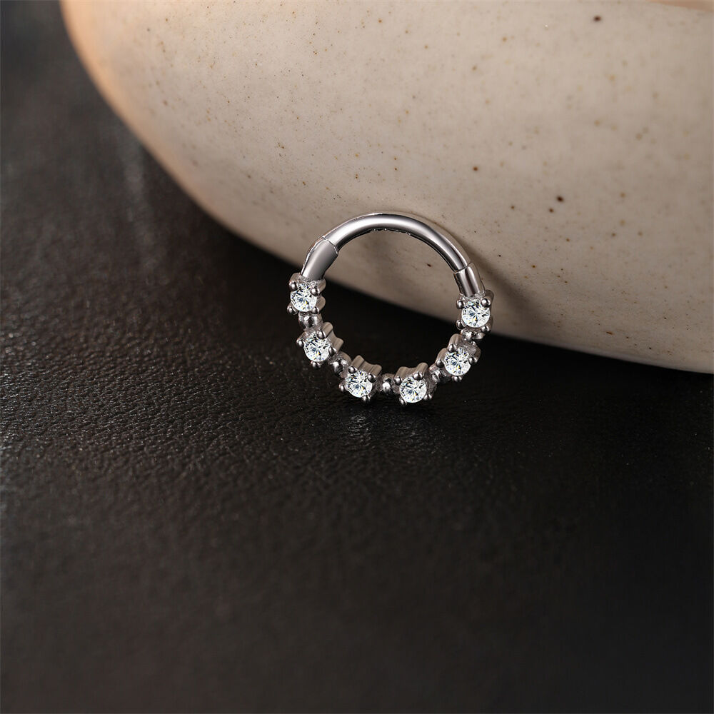 Simple Series Classic Circle S925 Platinplattierte Moissanit-Ohrringe für Damen h5 Bild4