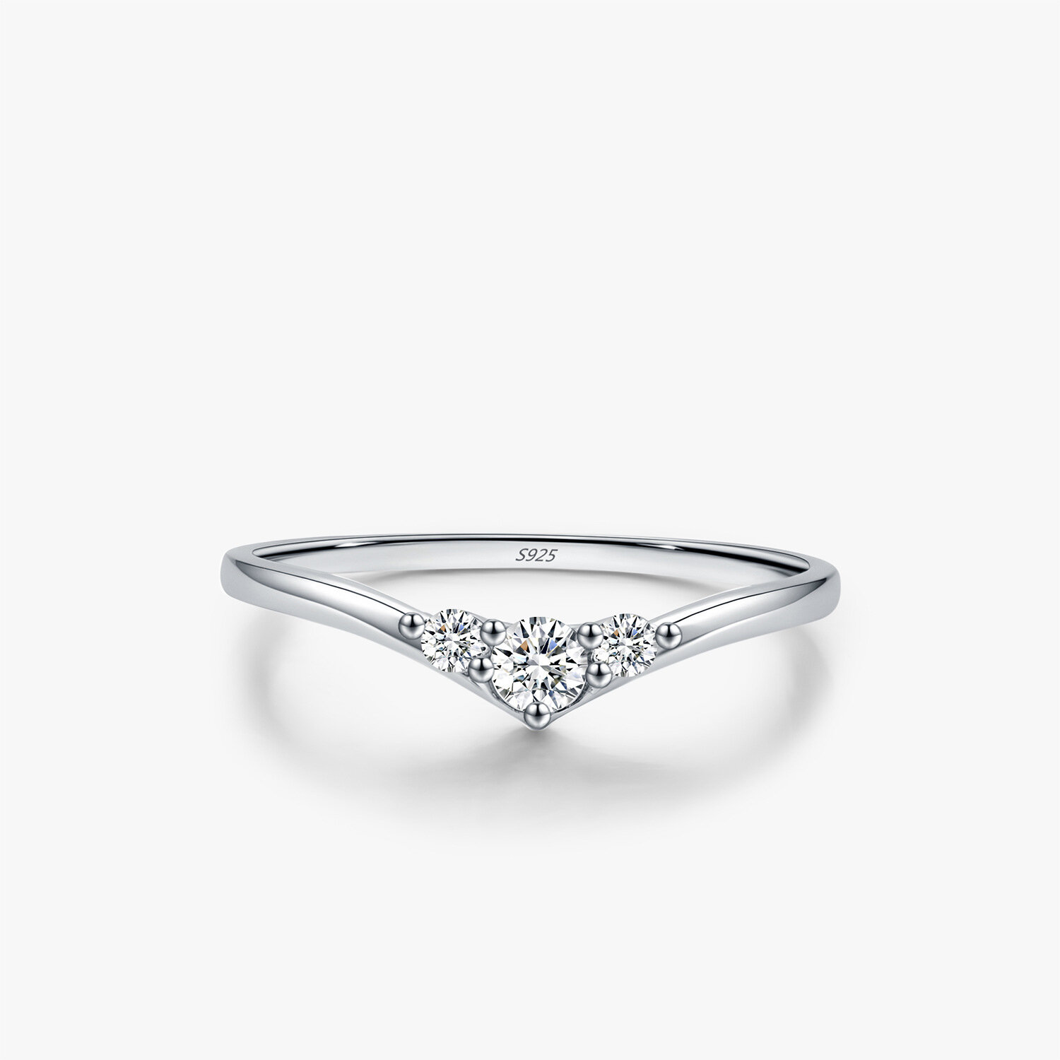 Luxurious Series Simple Crown S925 Rhodium Plating Moissanite Women's Moissanite Rings