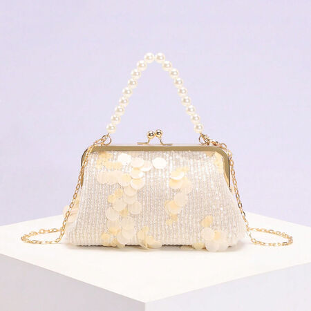 Evening Style Sequin Solid Color Pvc Women's Pillow Bag