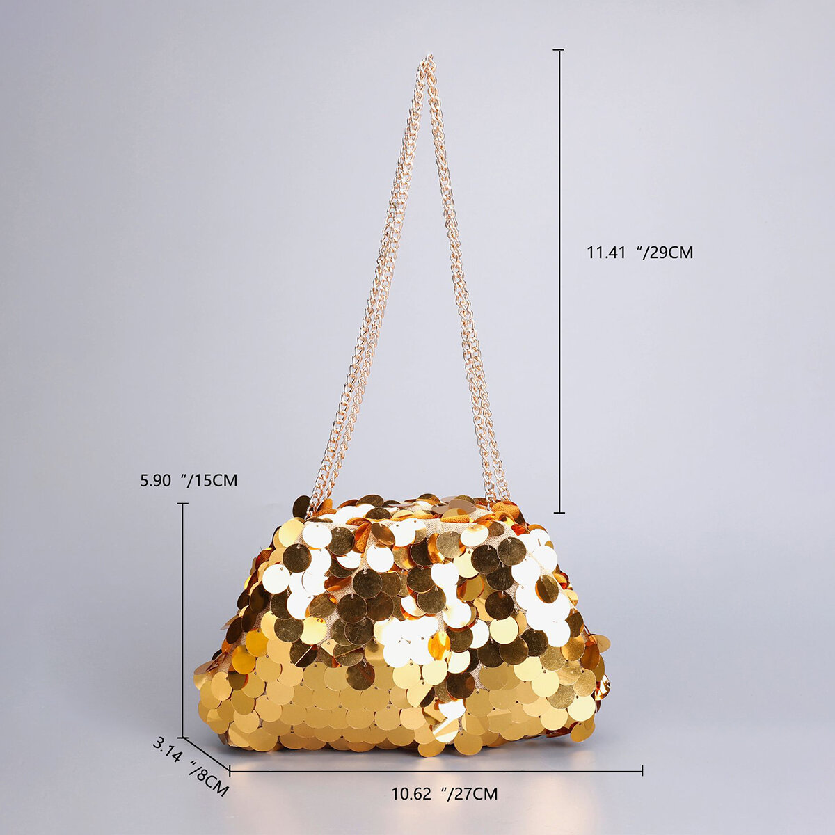 Evening Style Sequin Solid Color Pvc Women's Pillow Bag 