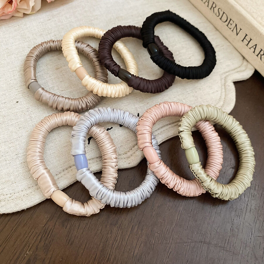 Simple Series Circle Satin - like Fabric Scrunchies 2