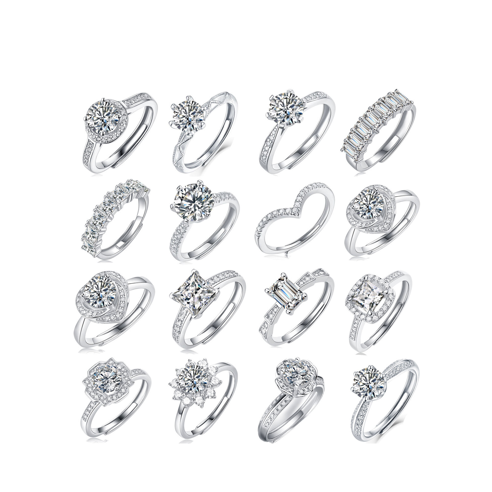 Luxurious Series Elegant Droplet Geometric Shape S925 Gold Color Moissanite Women's Moissanite Rings 2