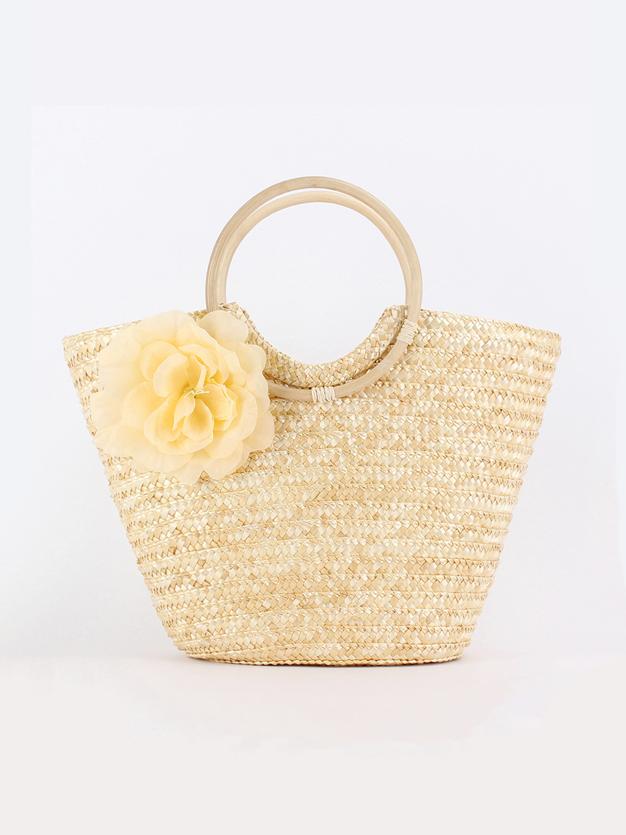 Vacation Style Woven Flower Straw Women's Tote Bag