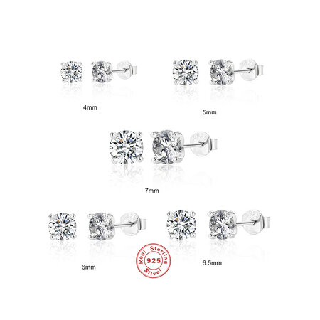 Eenvoudige serie klassieke geometrische vorm S925 platina plating moissanite damesoorbellen met moissanite