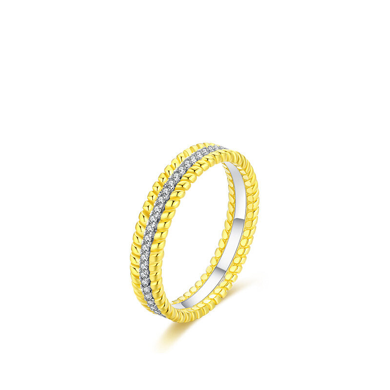 Simple Series Daily Irregular Shape Patchwork S925 Rhodium Plating Zircon Women's 925 Sterling Silver Color Rings h5 Picture3