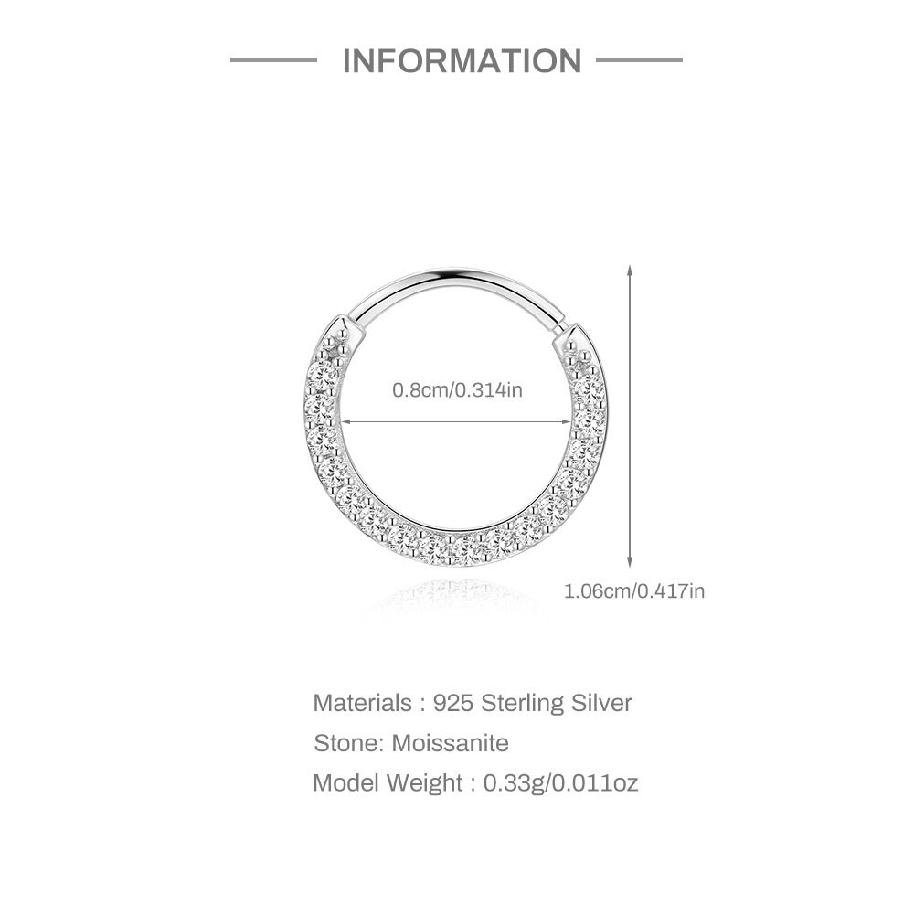 Simple Series Retro Solid Color Circle S925 Platinum Plating Moissanite Women's Moissanite Earrings h5 Picture2