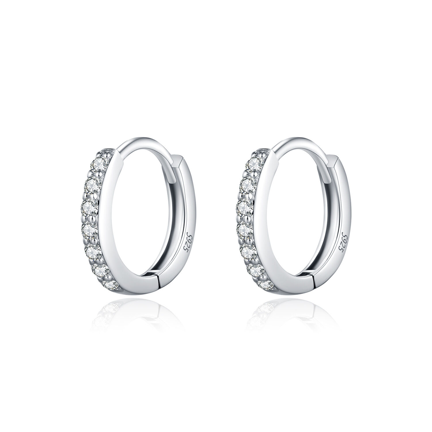 Simple Series Elegant Circle S925 Rhodium Plating Moissanite Women's Moissanite Earrings