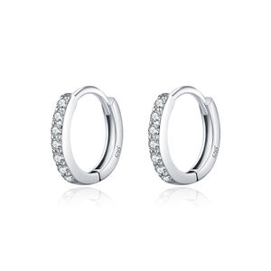 Simple Series Elegant Circle S925 Rhodium Plating Moissanite Women's Moissanite Earrings h5