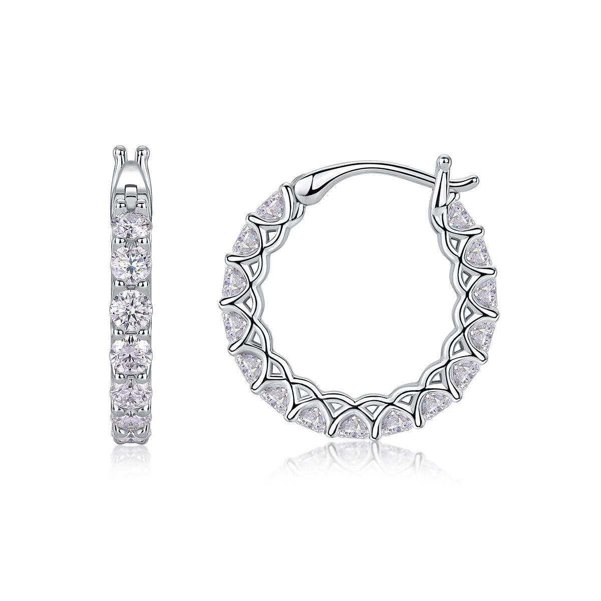 Luxurious Series Classic Circle S925 Moissanite Women's Moissanite Earrings h5Picture2