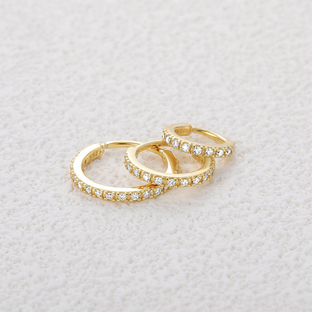 Simple Series Classic Circle S925 Gold Color Moissanite Women's Moissanite Earrings h5Picture4