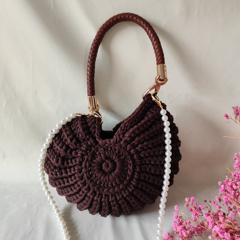Vacation Style Woven Solid Color Shell Women's Handbags Picture2