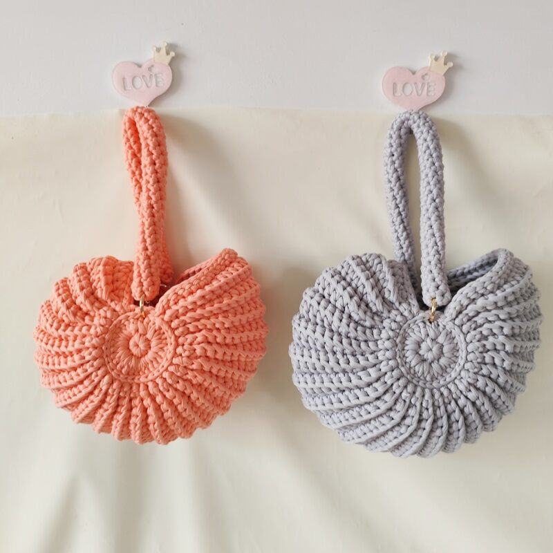 Vacation Style Woven Solid Color Shell Braided Rope Women's Handbags h5 Picture3