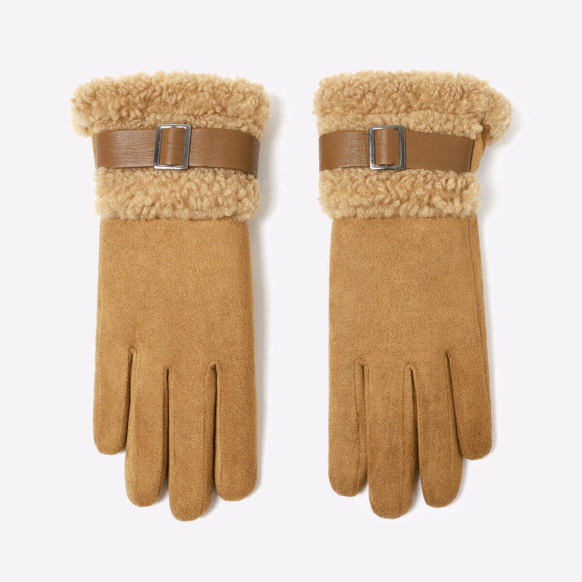 1 Pair Elegant Thickened Suede Winter Gloves Picture3
