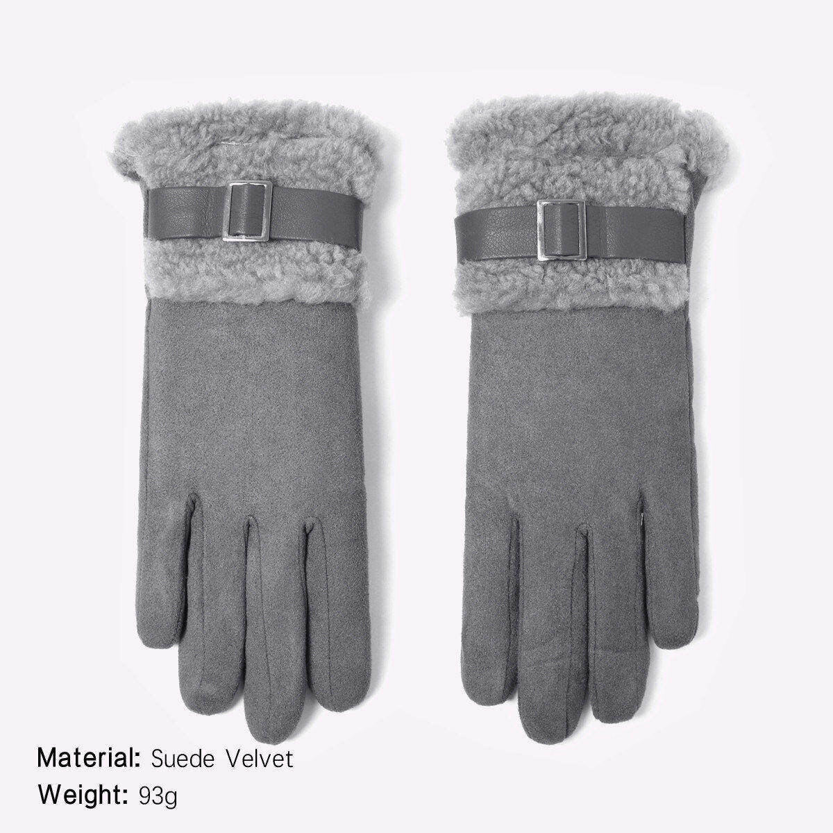 1 Pair Elegant Thickened Suede Winter Gloves h5 Picture2