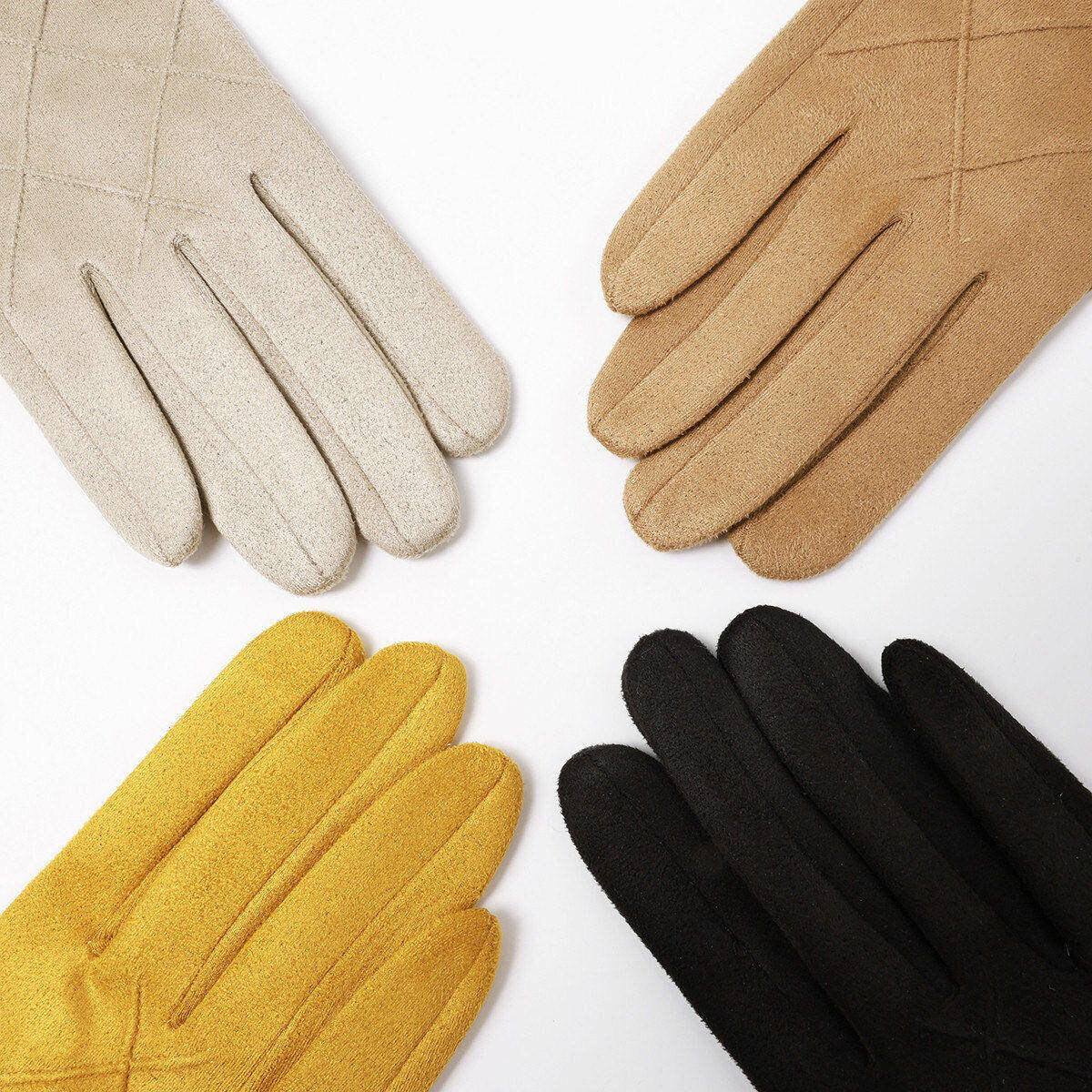 1 Pair Elegant Suede Plush Winter Gloves h5 Picture4