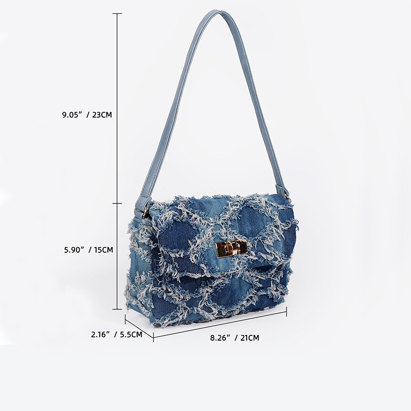 Casual Style Quilted Stitching Patchwork Tassel Solid Color Mixed Color Geometric Shape Polyester Women's Square Bag h5 