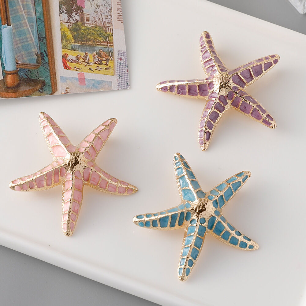 Simple Series Vacation Oceanic Style Starfish Alloy Artificial Pearl Brooches